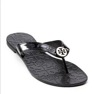 Tory Burch Thora Patent Leather Black Sandal 7